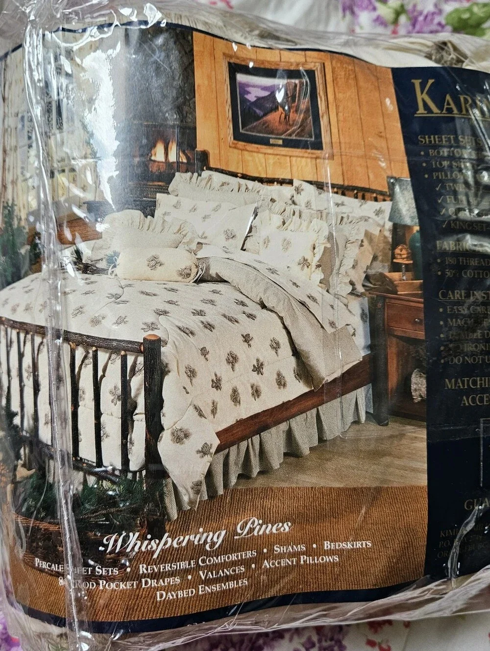 Karin Maki Home Collection Cabelas King Size Percale Sheet Set Pinecone Print